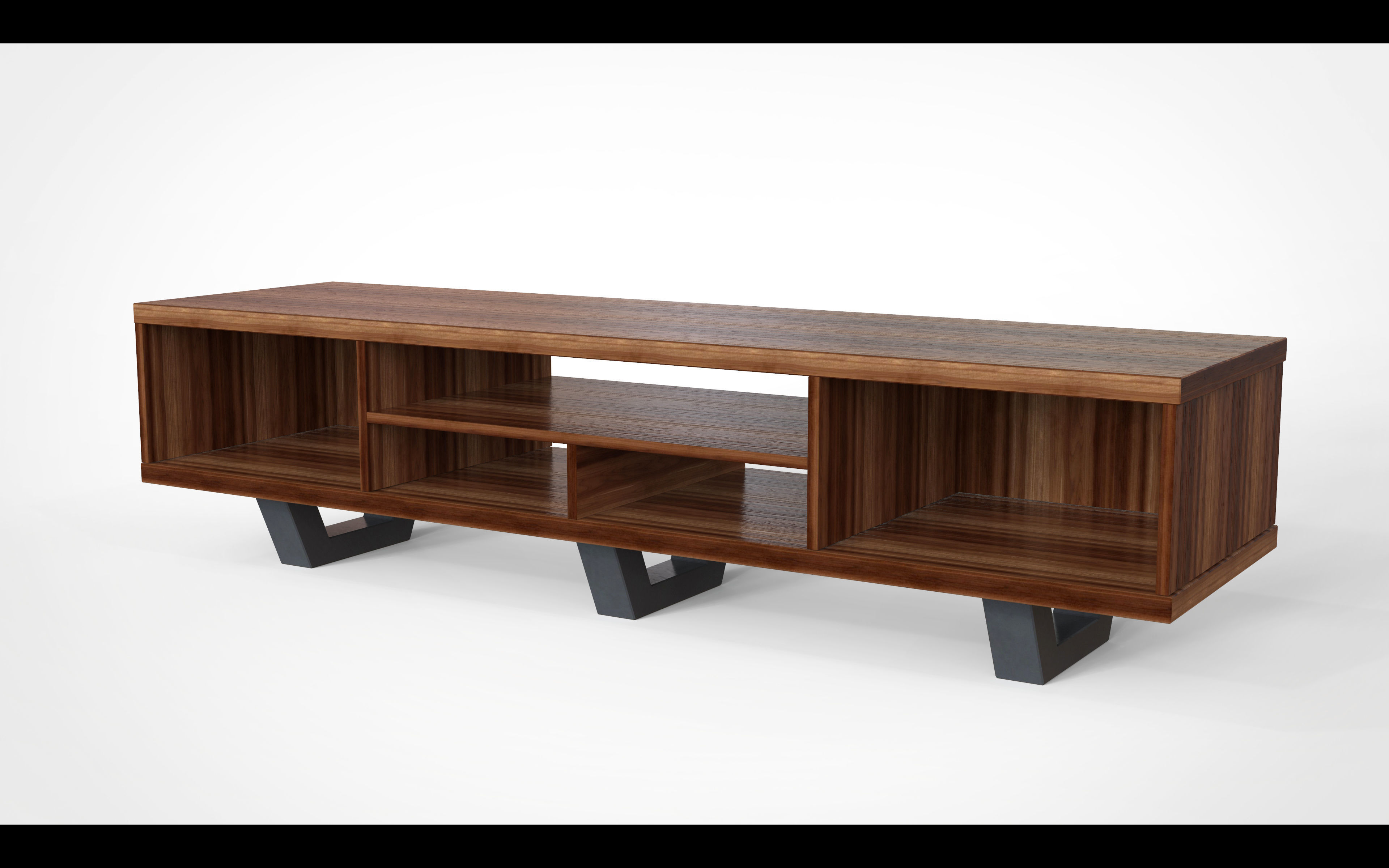 TV Stand Low-poly 3D model_1