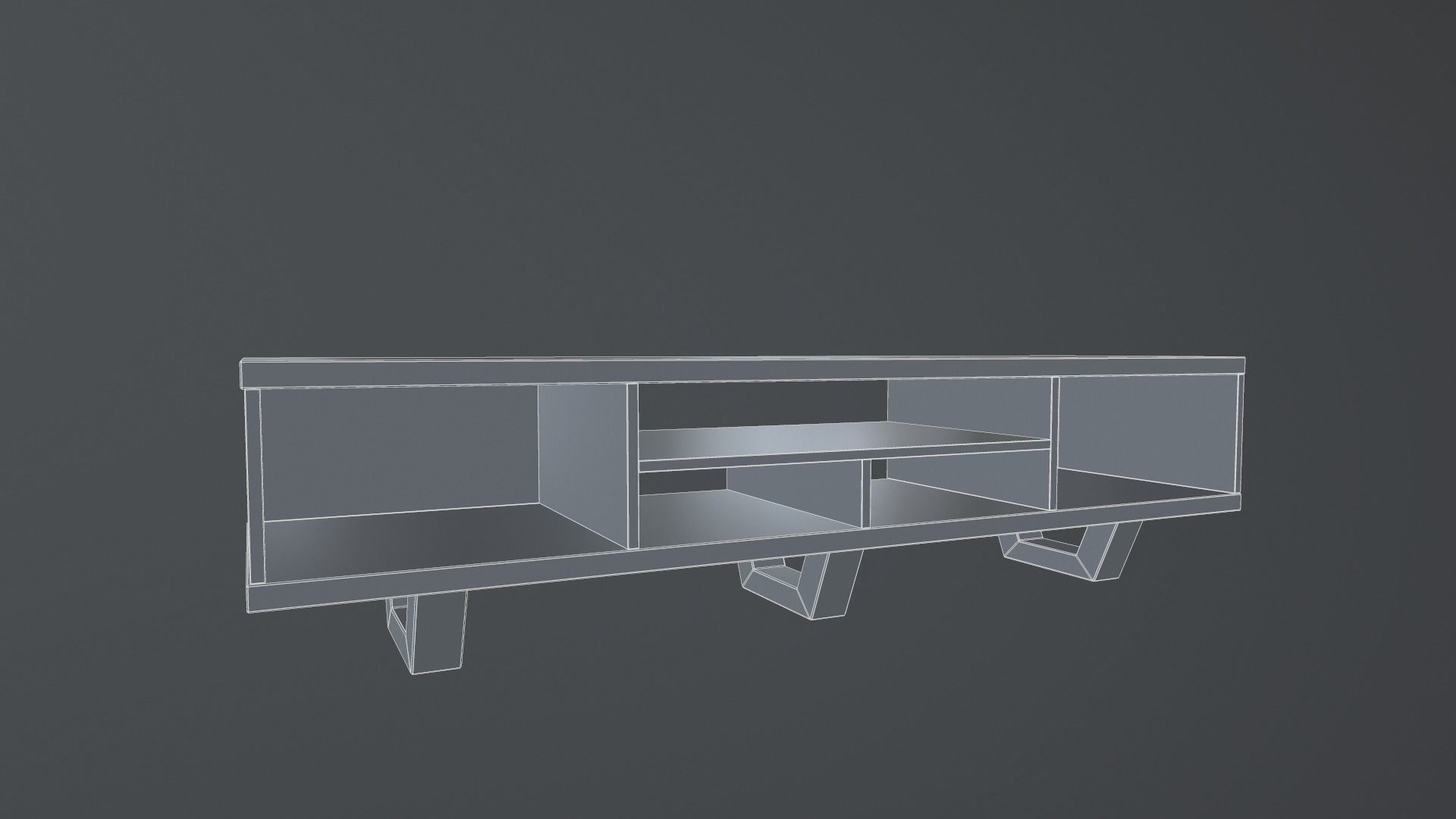 TV Stand Low-poly 3D model_4