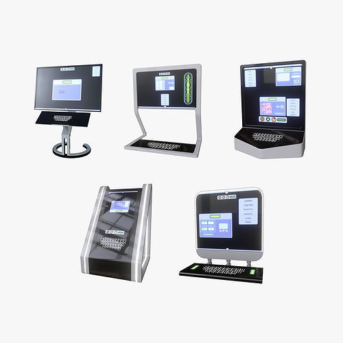 3D model Minimalistic Computers Set VR / AR / low-poly | CGTrader