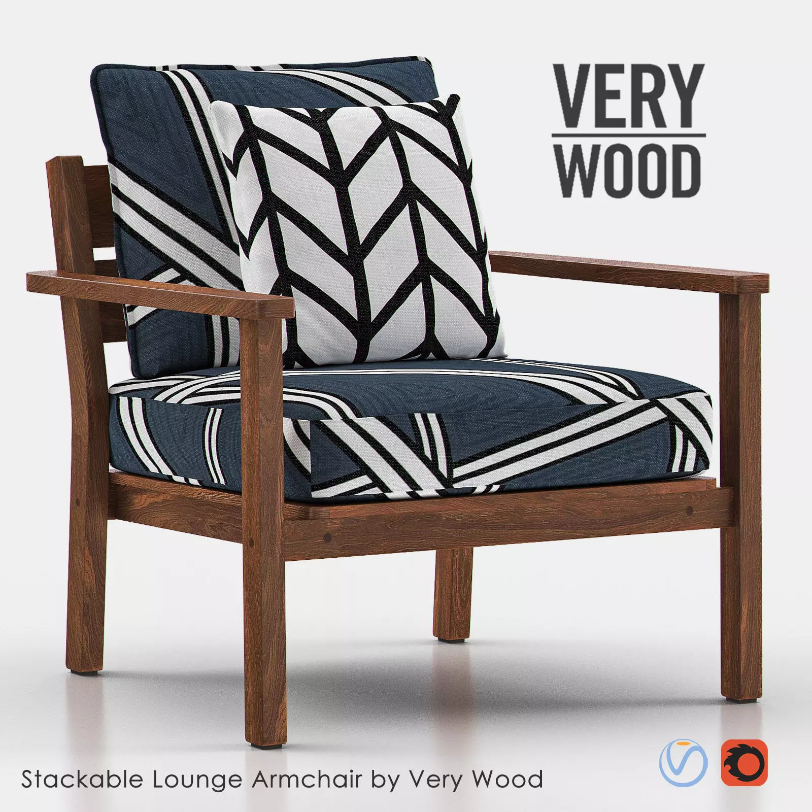 CAPRI Stacking Lounge Armchair 3D model