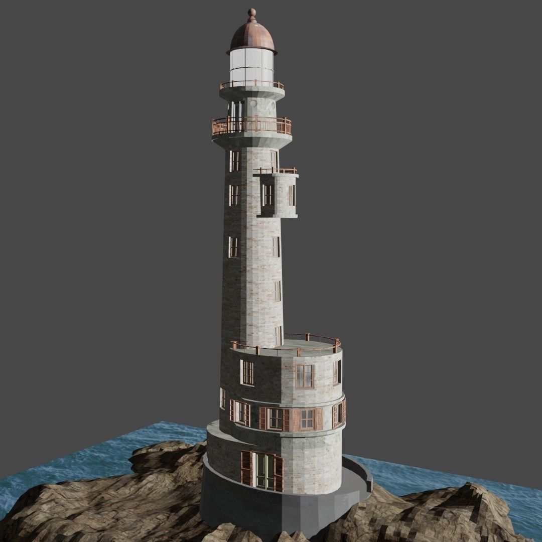 LIGHTHOUSE on island 3D model_2