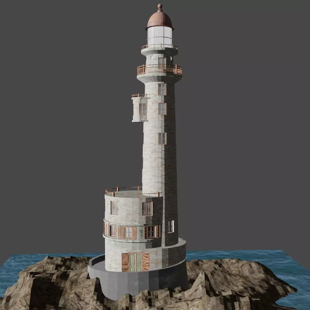 LIGHTHOUSE on island 3D model_0