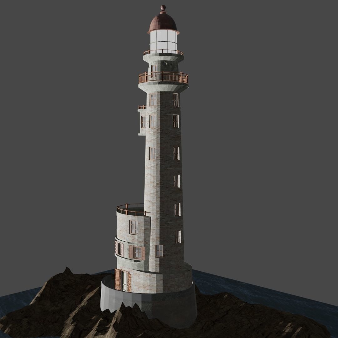 LIGHTHOUSE on island 3D model_5