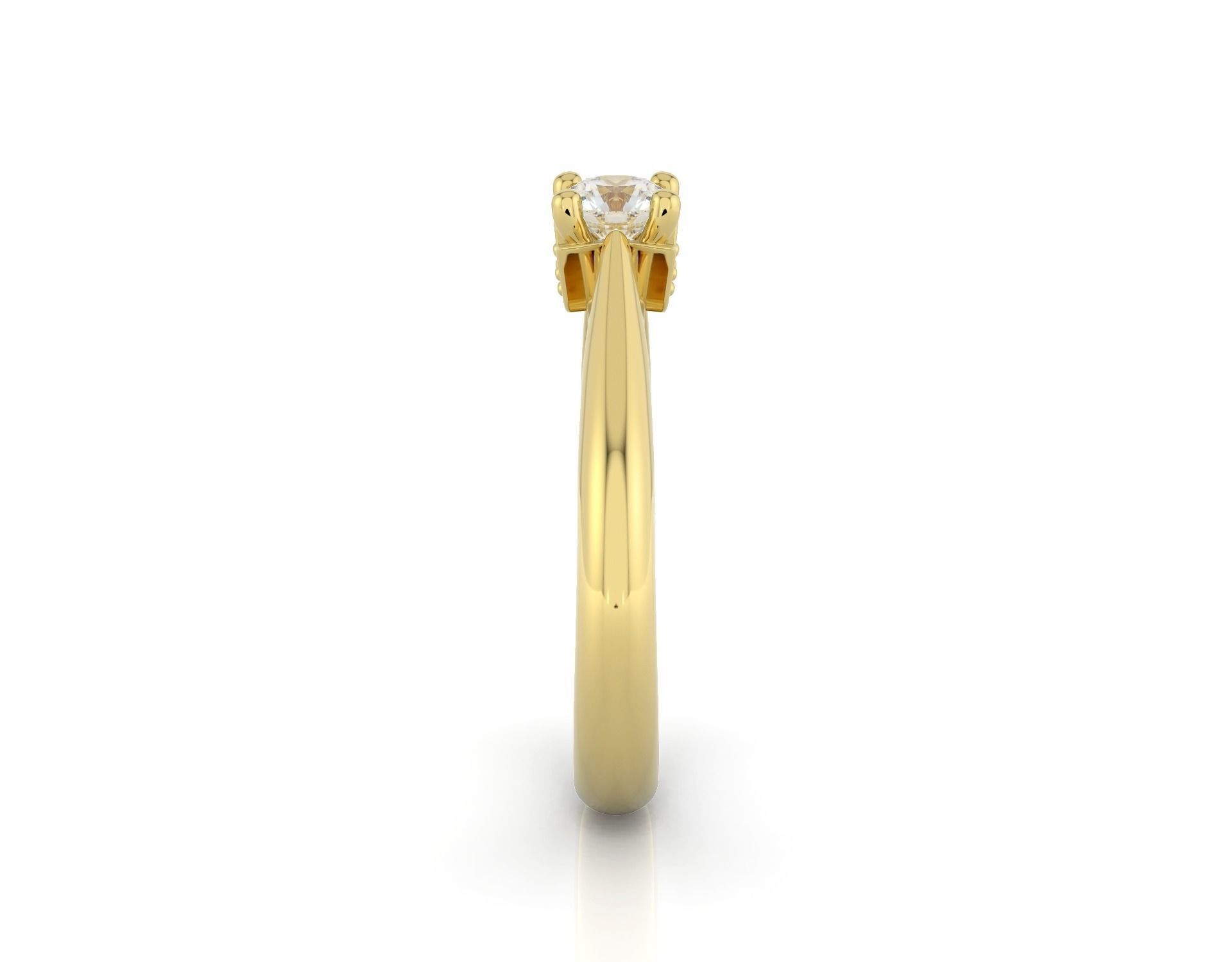 D-1768 solitaire diamond engagement ring gold 3D print model_3