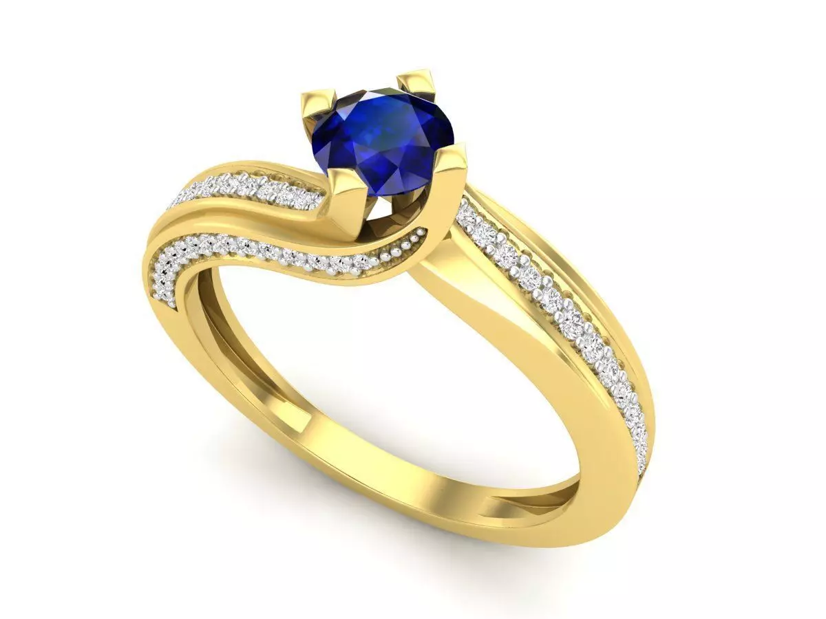 Diamond ring for woman 3D print model