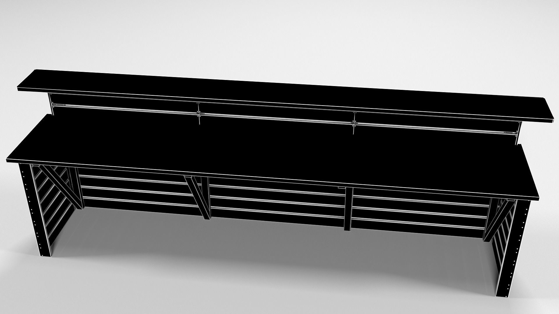 Wooden modern bar counter Low-poly 3D model_13