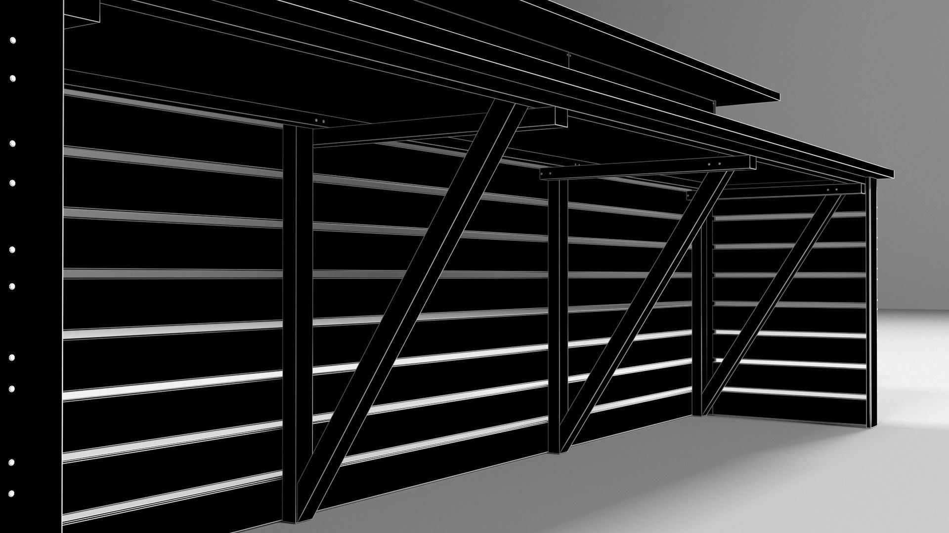 Wooden modern bar counter Low-poly 3D model_9