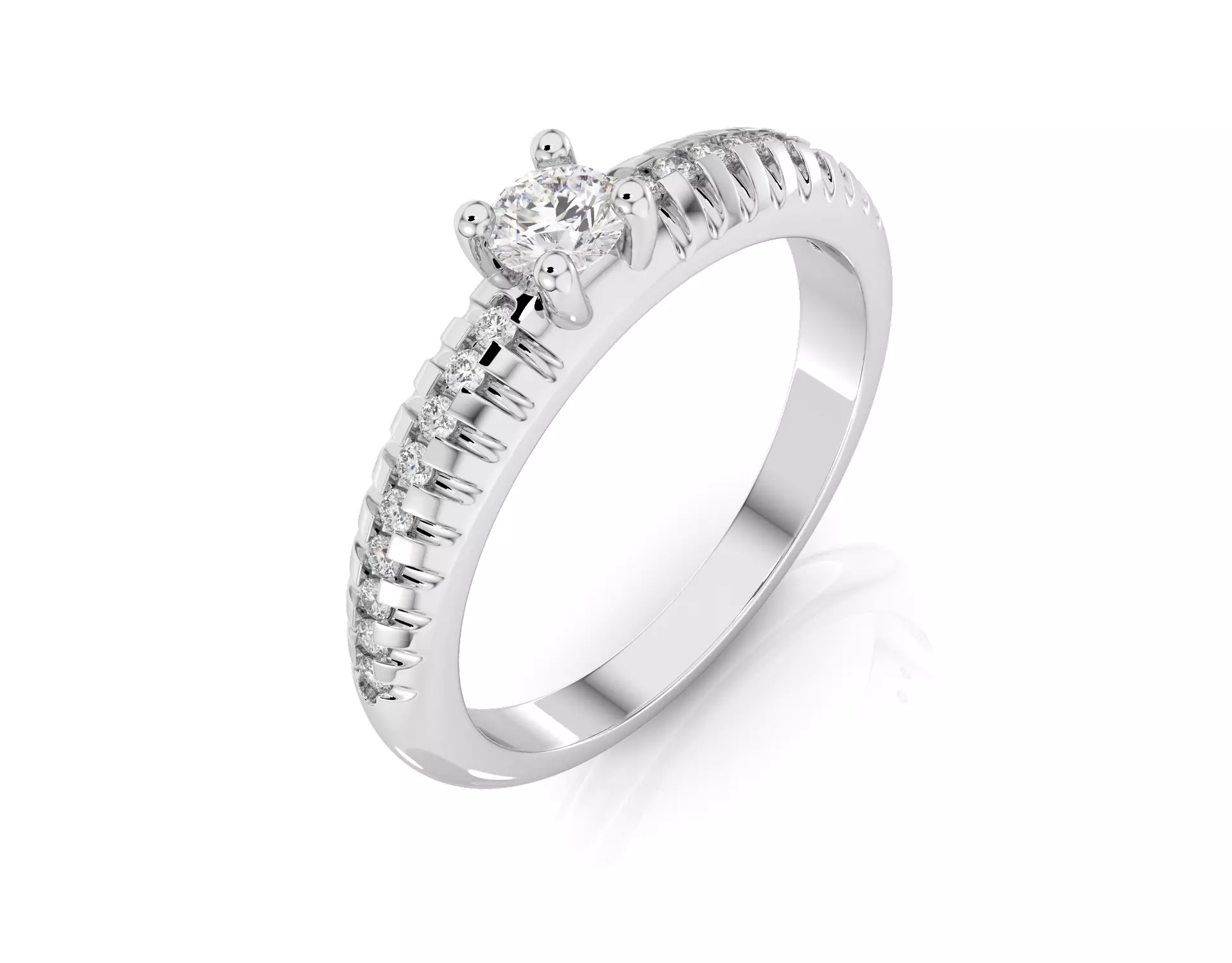 D-1835 diamond engagement ring gold 3D print model_0