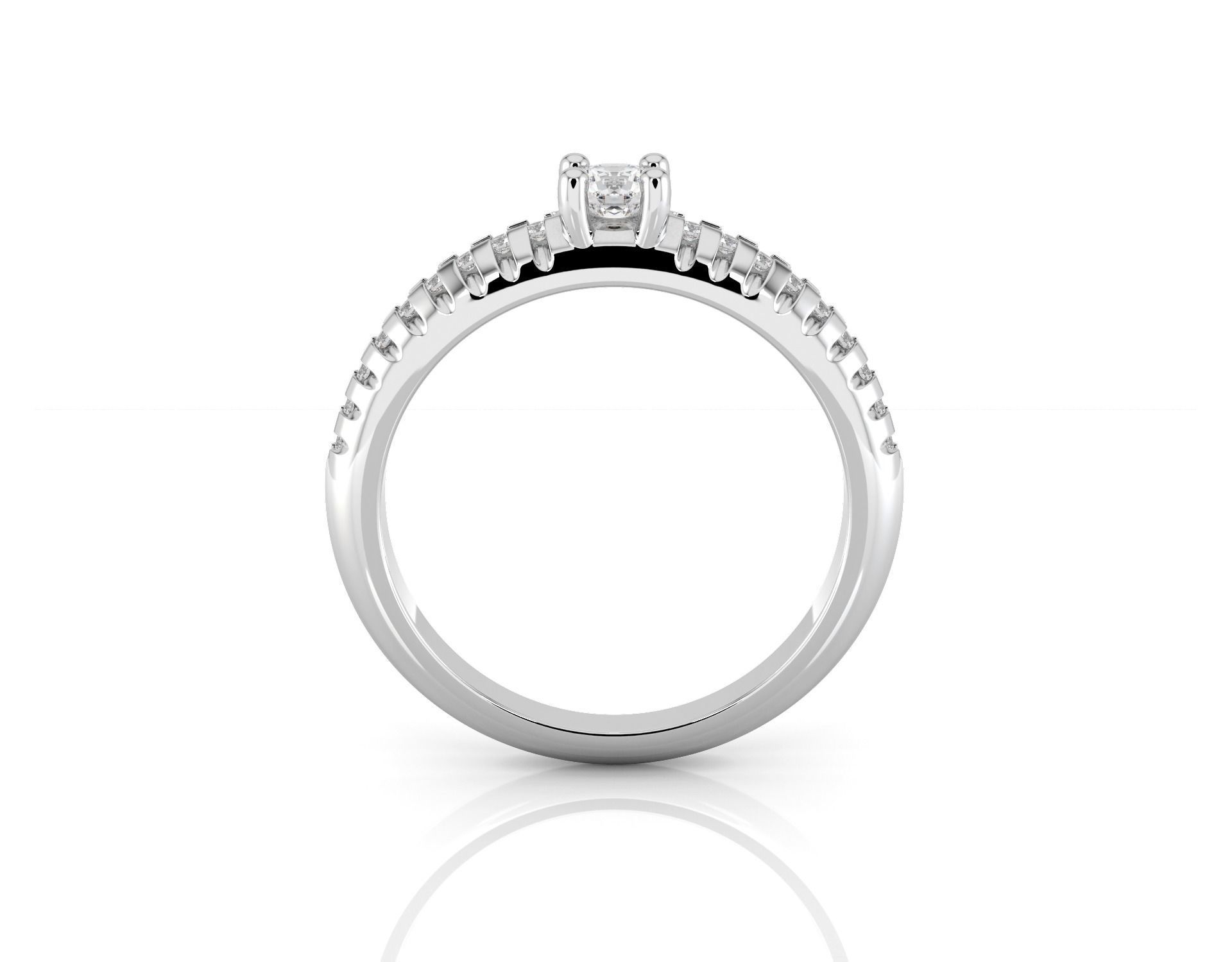 D-1835 diamond engagement ring gold 3D print model_2