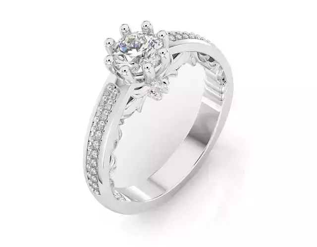 D-1860 diamond engagement ring gold