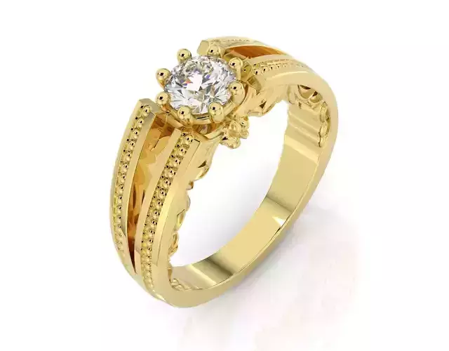 D-1863 gold diamond engagement ring