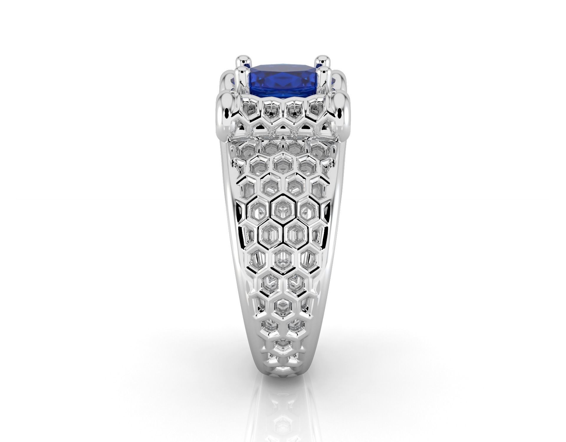 D-1875 sapphire and diamond ring 3D print model_2