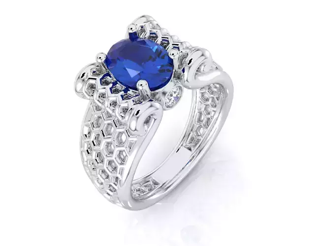 D-1875 sapphire and diamond ring