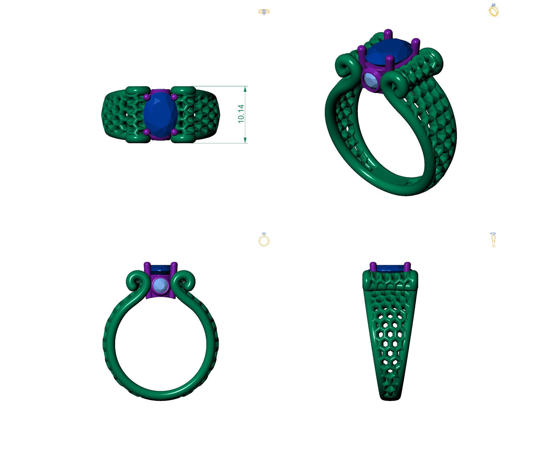 D-1875 sapphire and diamond ring 3D print model_4