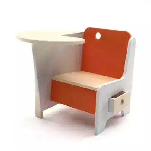 Orange Chair With Under Desk Facility