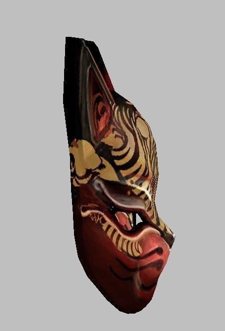 Cat Model mask with ornate design 3D model_1