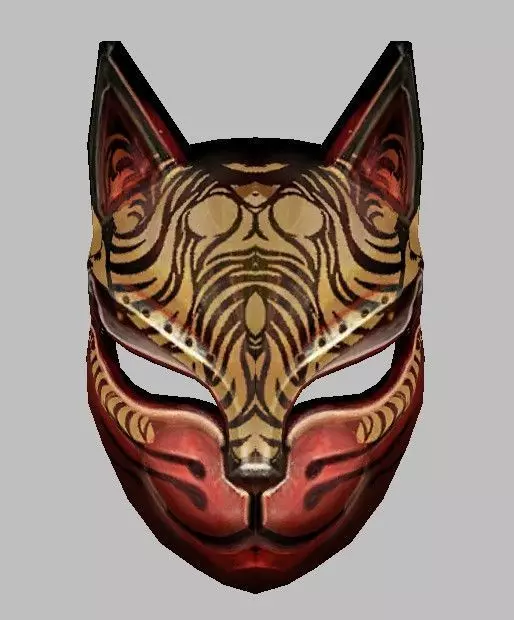 Cat Model mask with ornate design 3D model_0