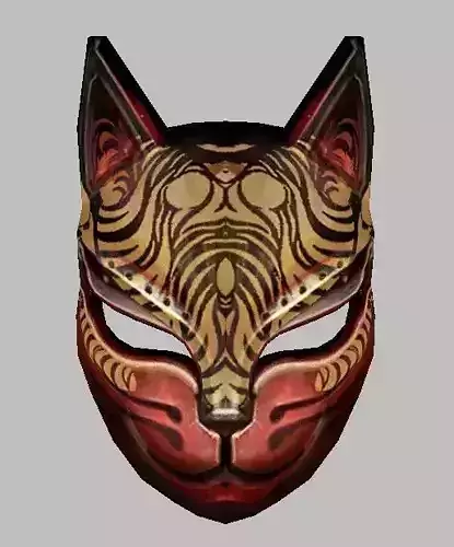Cat Model mask with ornate design