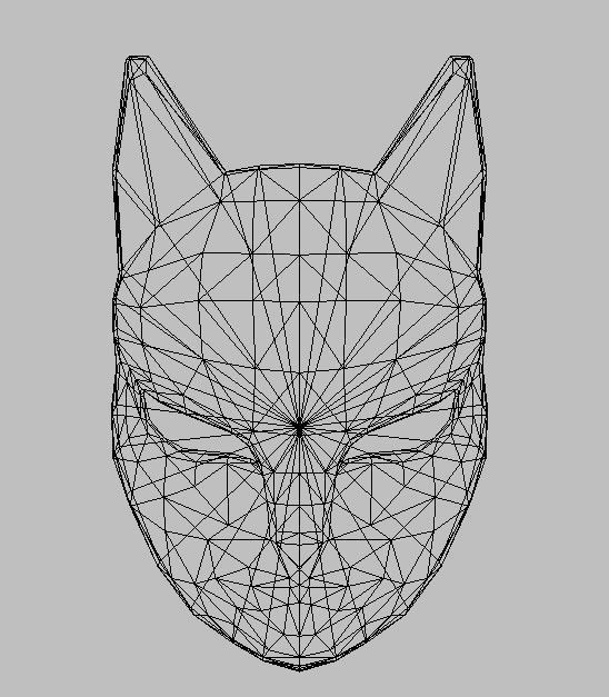 Cat Model mask with ornate design 3D model_16
