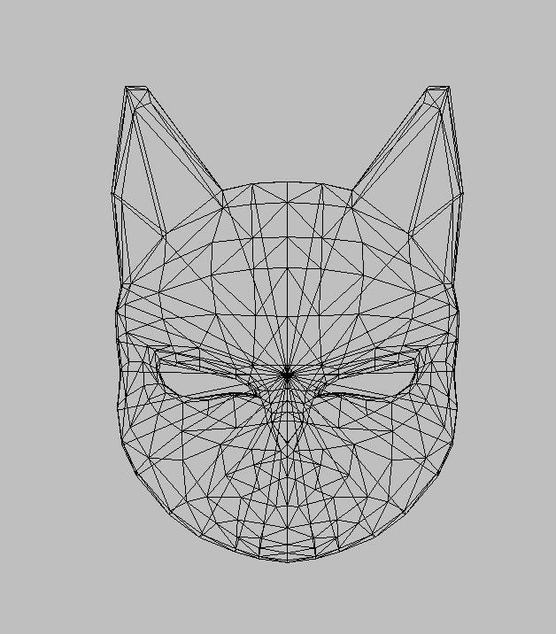 Cat Model mask with ornate design 3D model_9