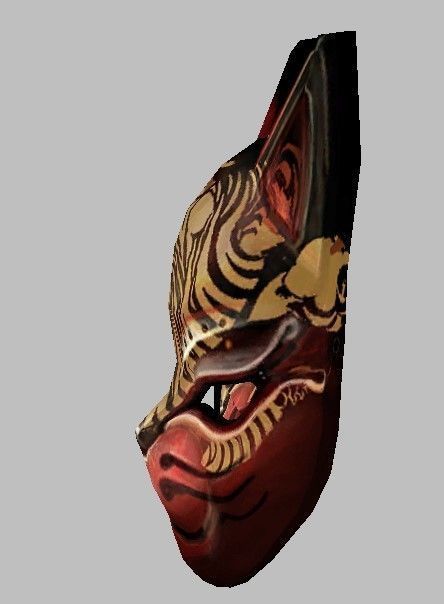 Cat Model mask with ornate design 3D model_2