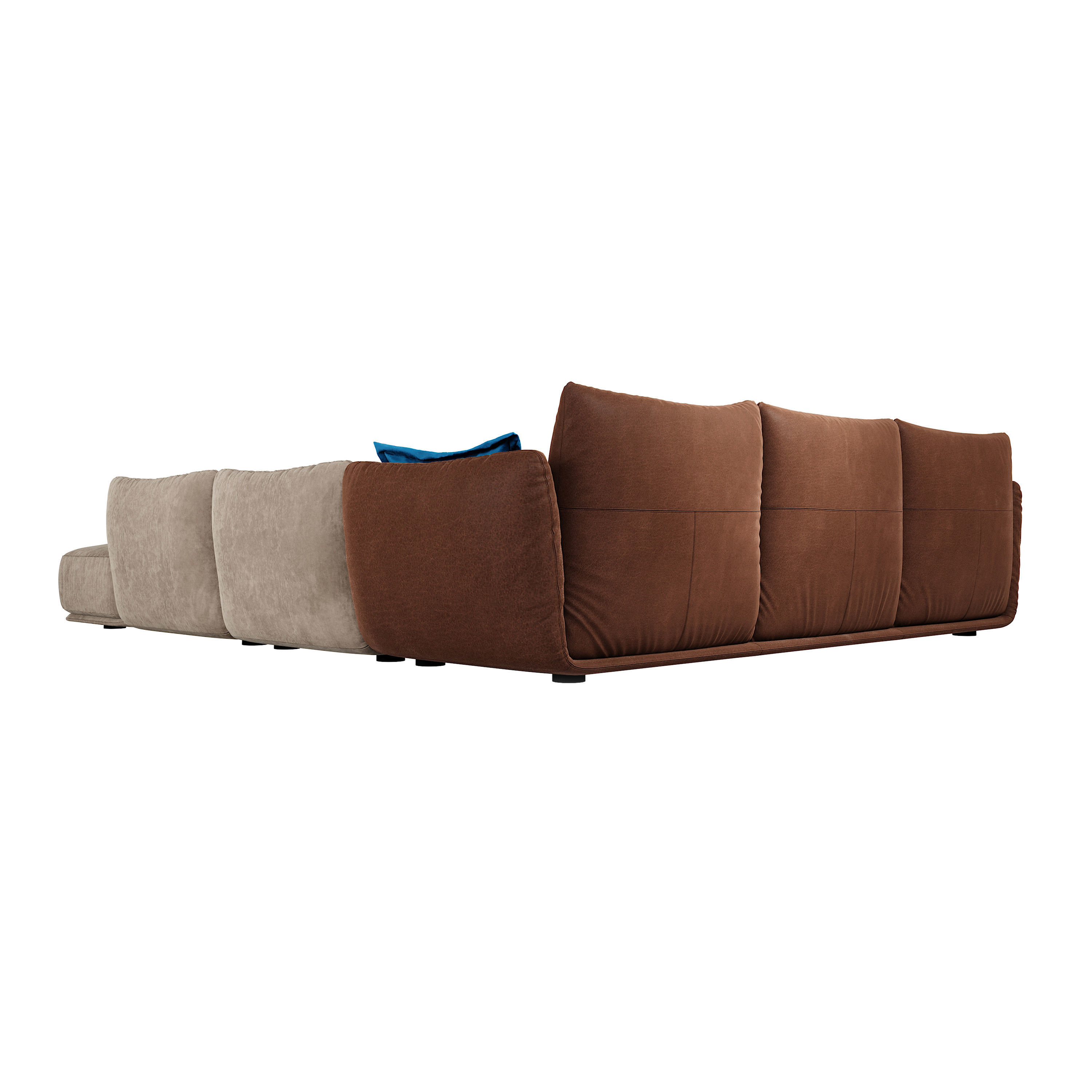 Cierre Clift sectional Sofa with backrest  footstool left side  3D model_3
