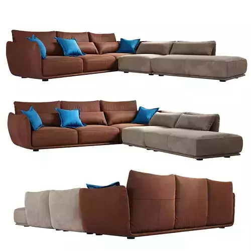 Cierre Clift sectional Sofa with backrest  footstool left side 