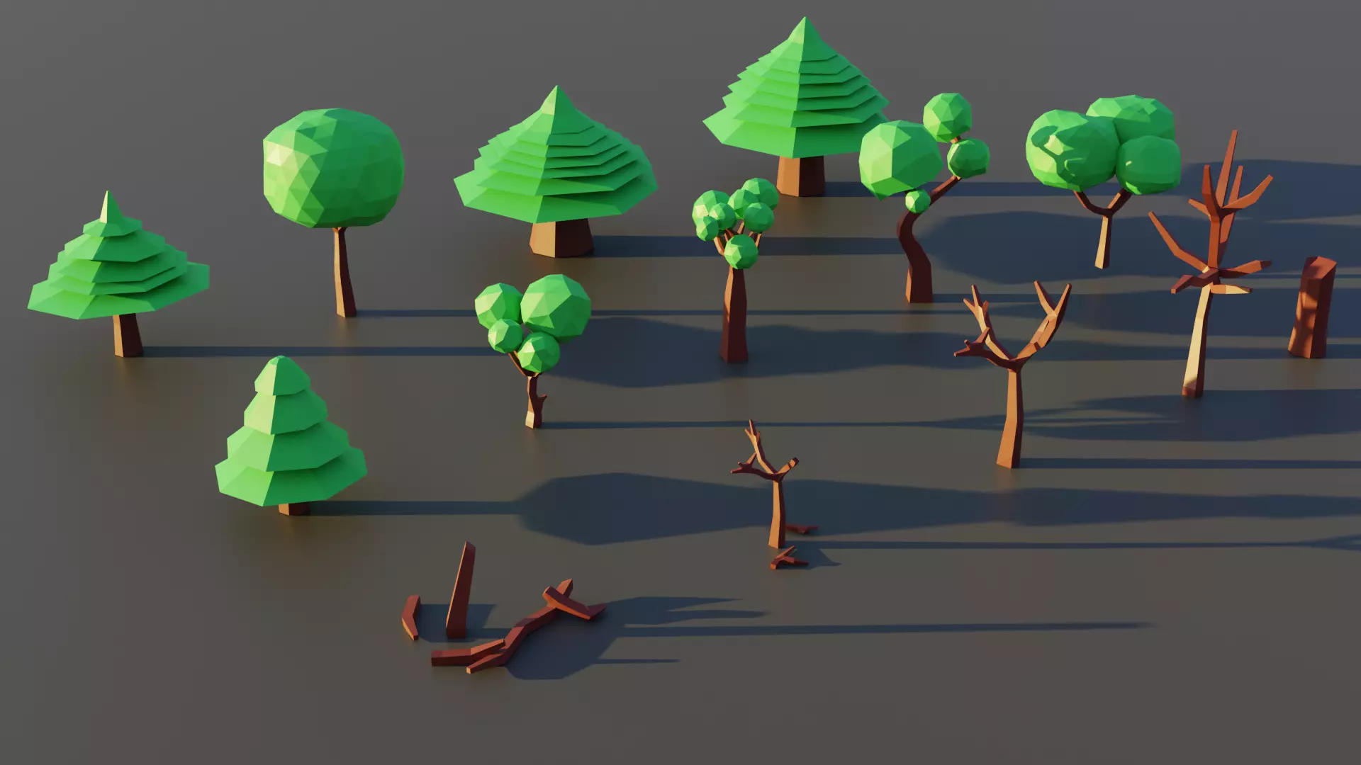 3D model Tree Comic Look Asset Pack VR / AR / low-poly | CGTrader