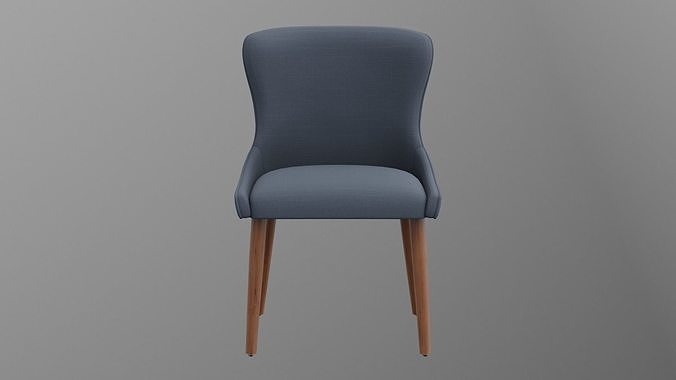 Zarah Dining Chair navy upholstered Low-poly 3D model 3