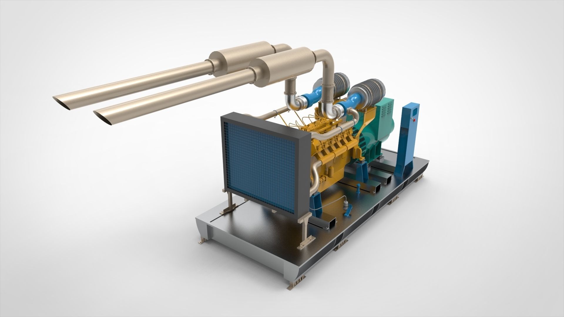 Diesel  Generator  Industry or Marine 3D model_3