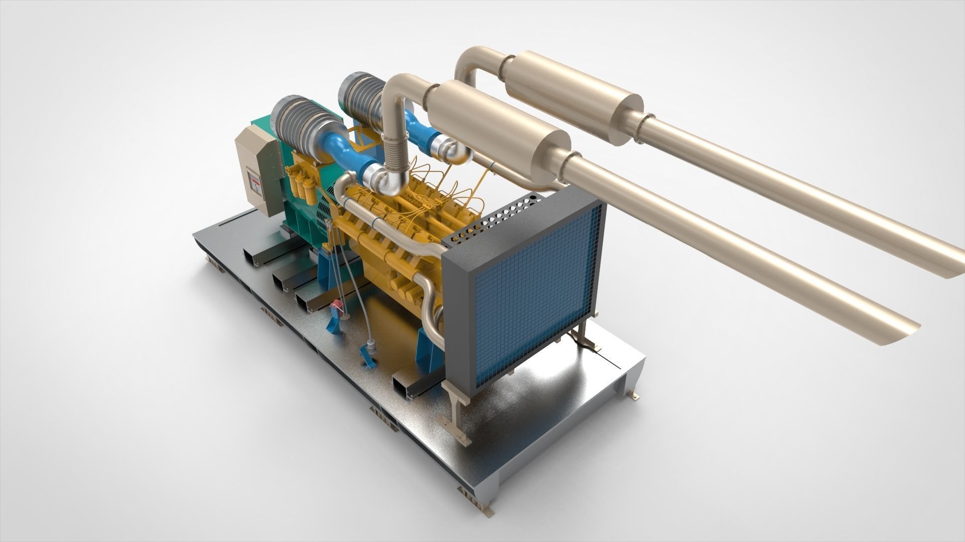 Diesel  Generator  Industry or Marine 3D model_7