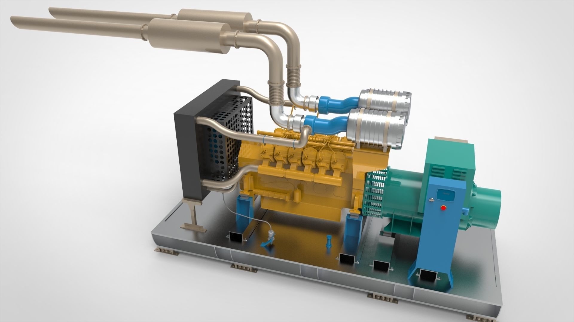 Diesel  Generator  Industry or Marine 3D model_9