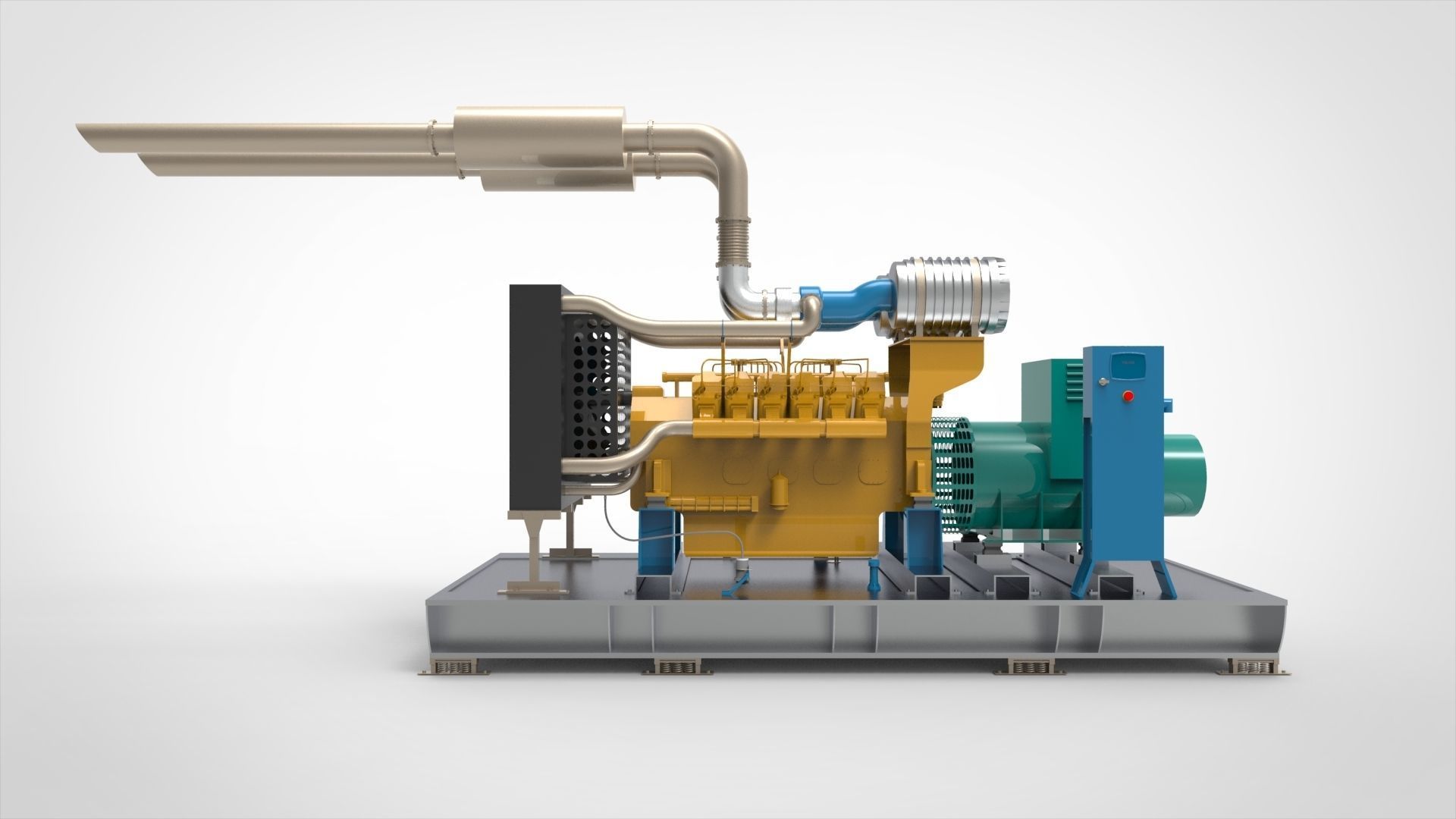 Diesel  Generator  Industry or Marine 3D model_2