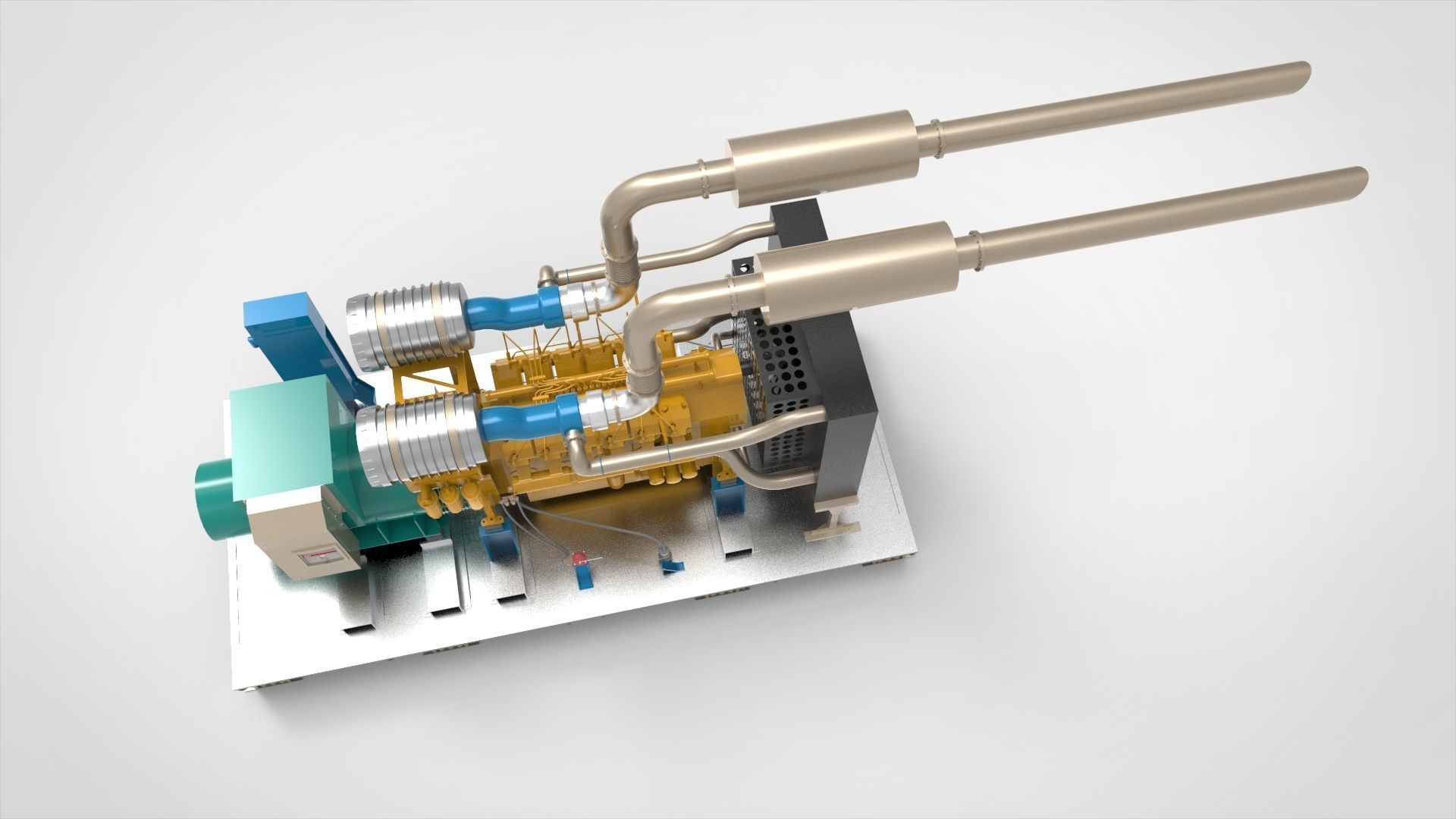 Diesel  Generator  Industry or Marine 3D model_8