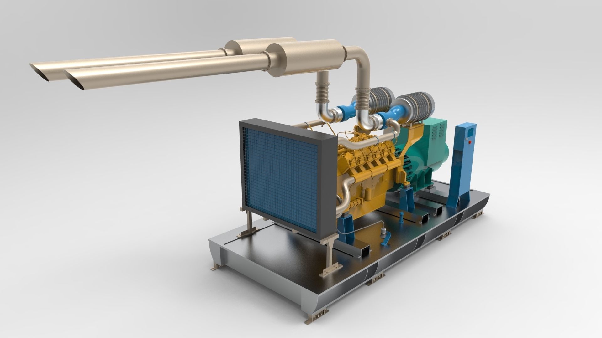 Diesel  Generator  Industry or Marine 3D model_1