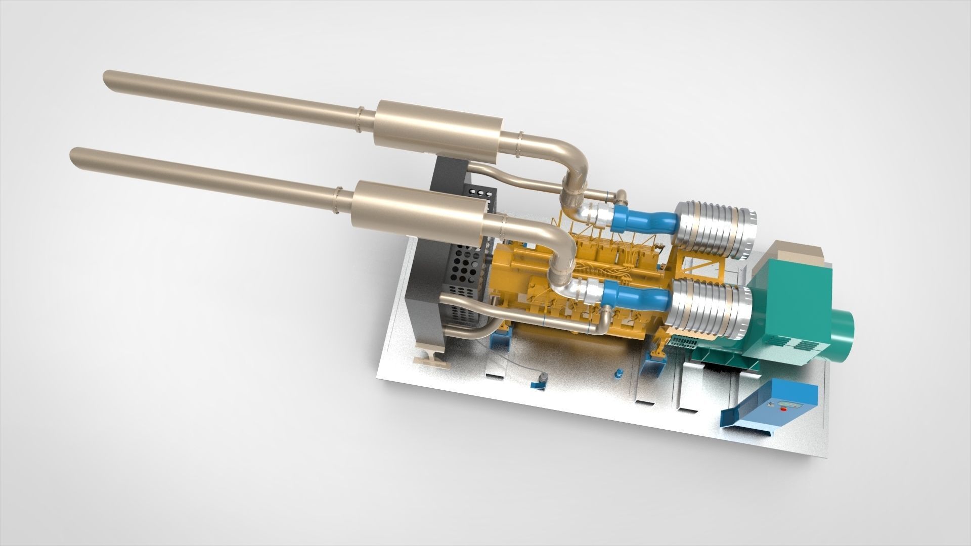 Diesel  Generator  Industry or Marine 3D model_10