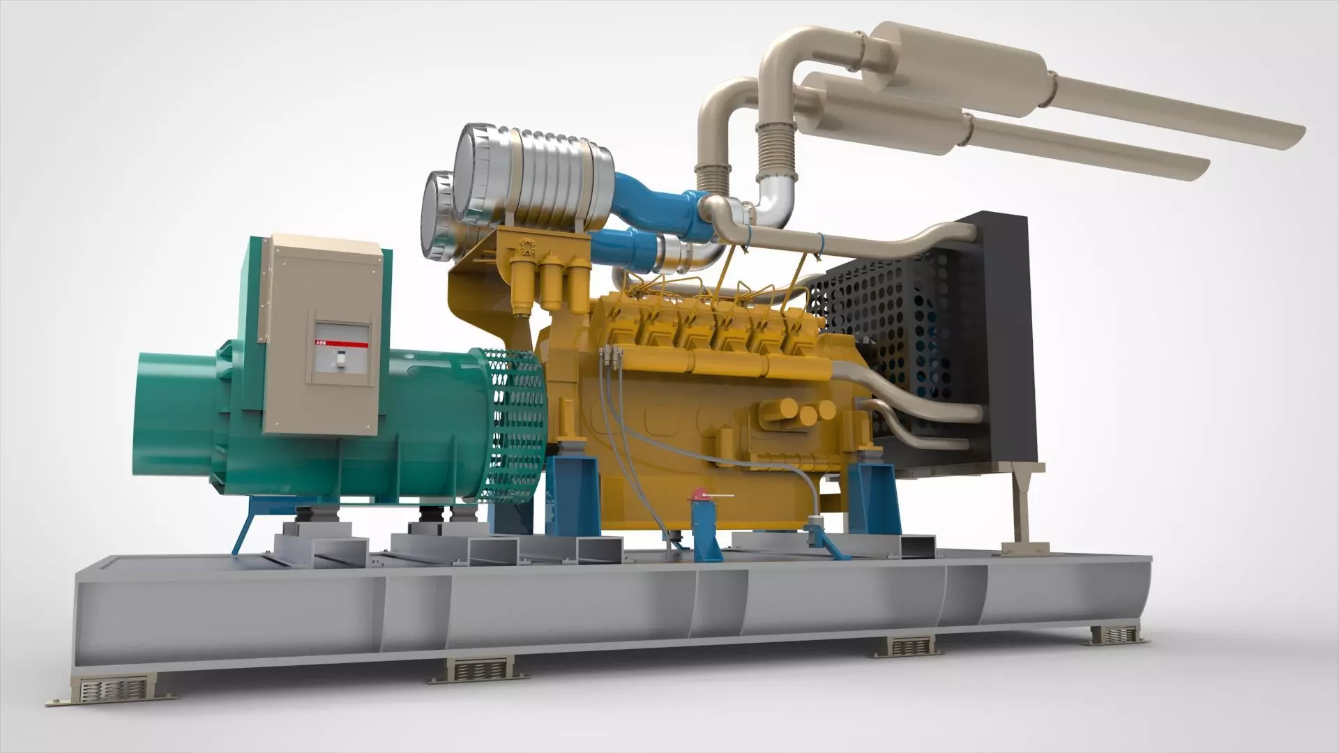 Diesel  Generator  Industry or Marine 3D model_0