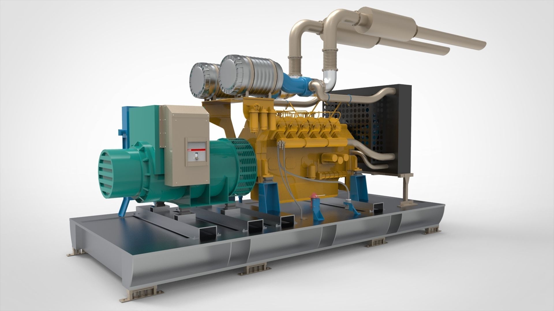 Diesel  Generator  Industry or Marine 3D model_6