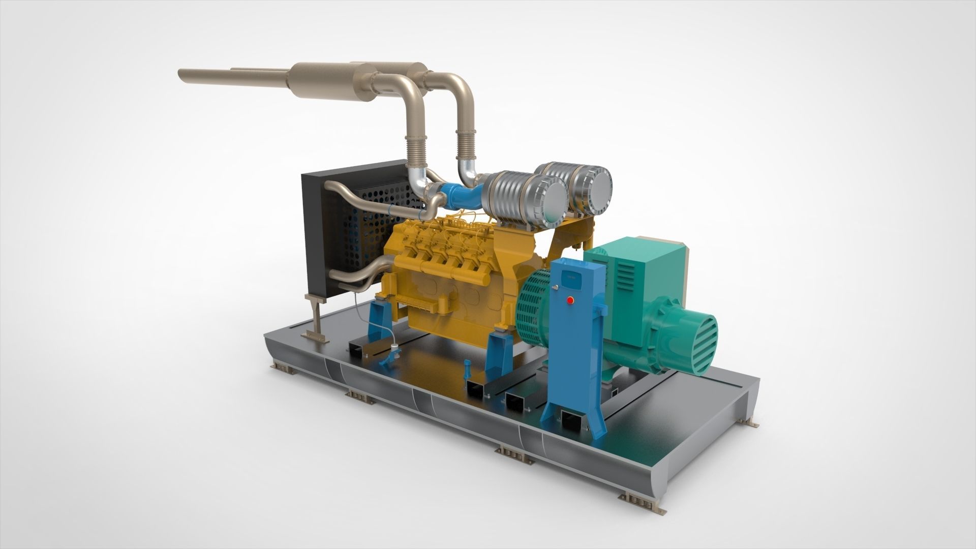 Diesel  Generator  Industry or Marine 3D model_4