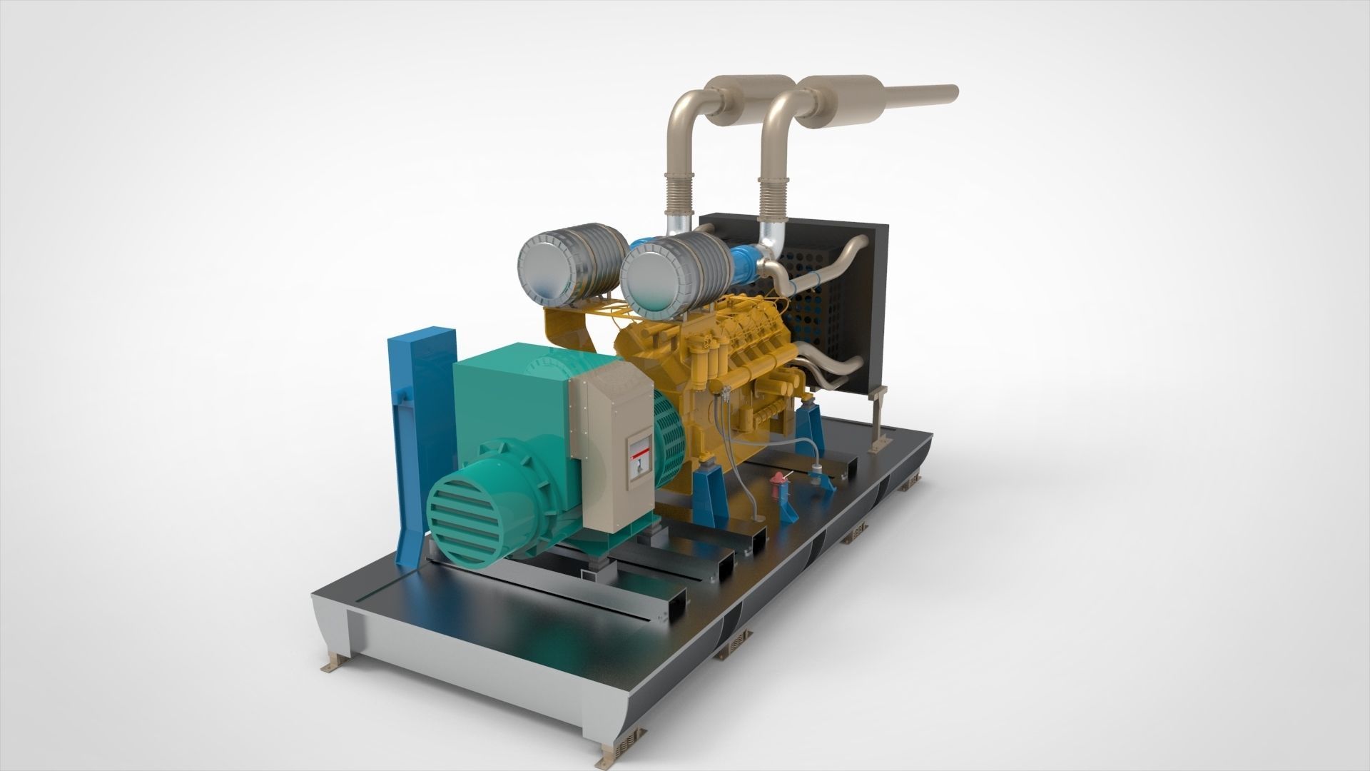 Diesel  Generator  Industry or Marine 3D model_5