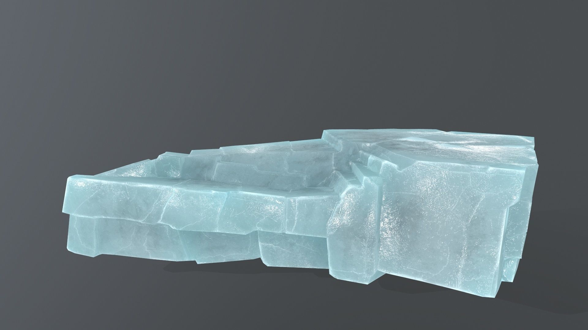 ice set 1 piece of aquamarine stone Low-poly 3D model_12