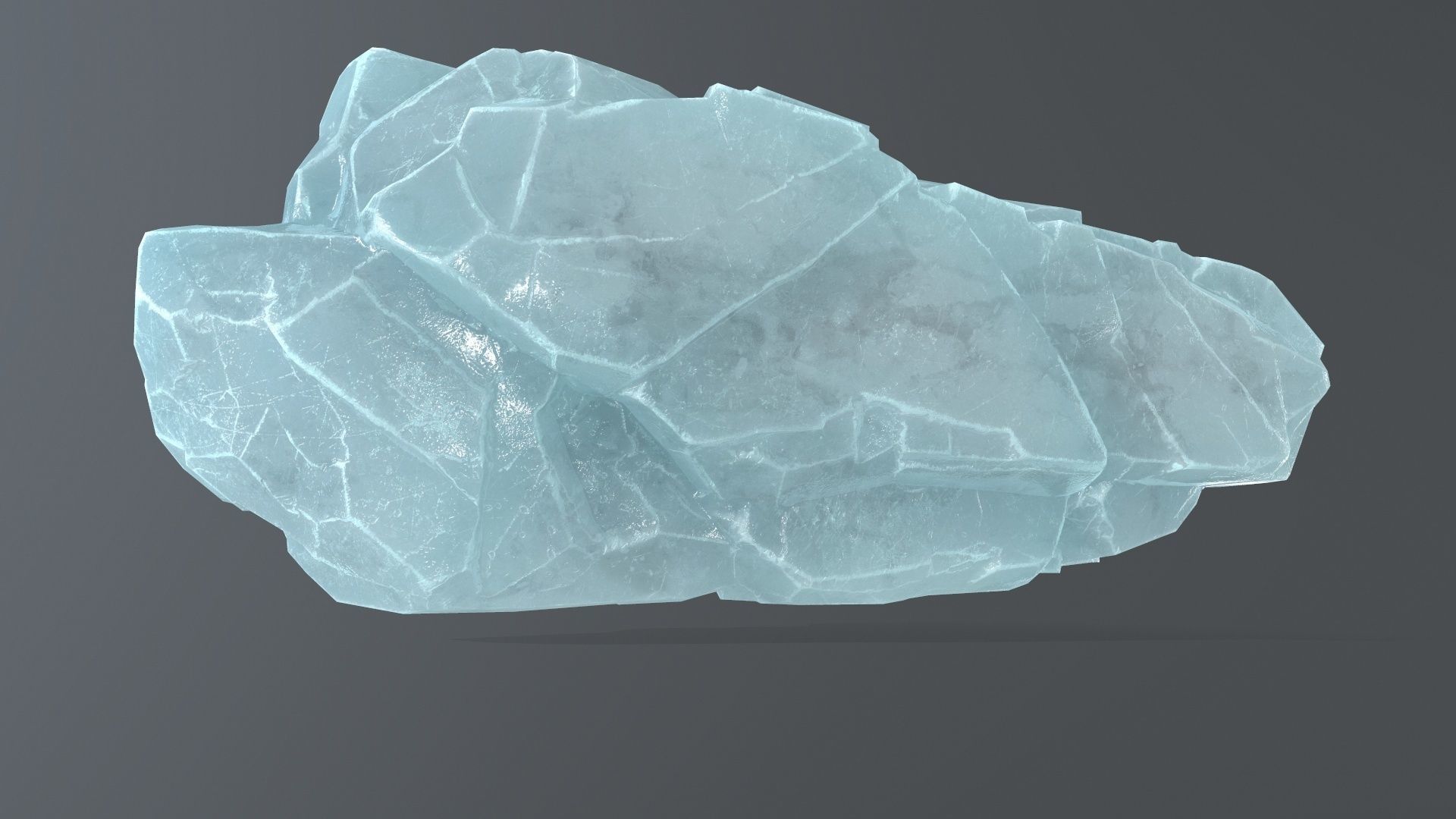 ice set 1 piece of aquamarine stone Low-poly 3D model_3