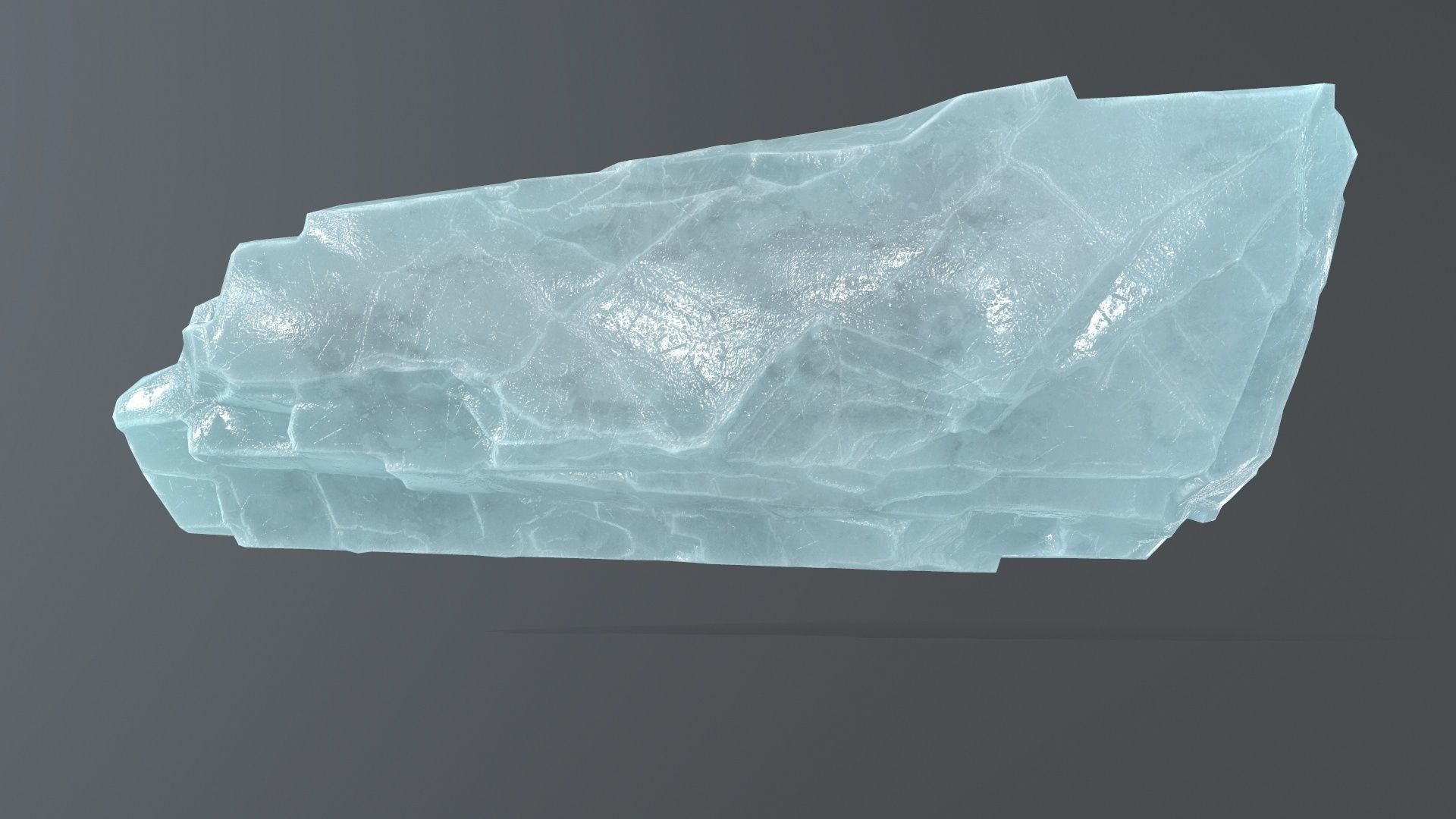 ice set 1 piece of aquamarine stone Low-poly 3D model_2