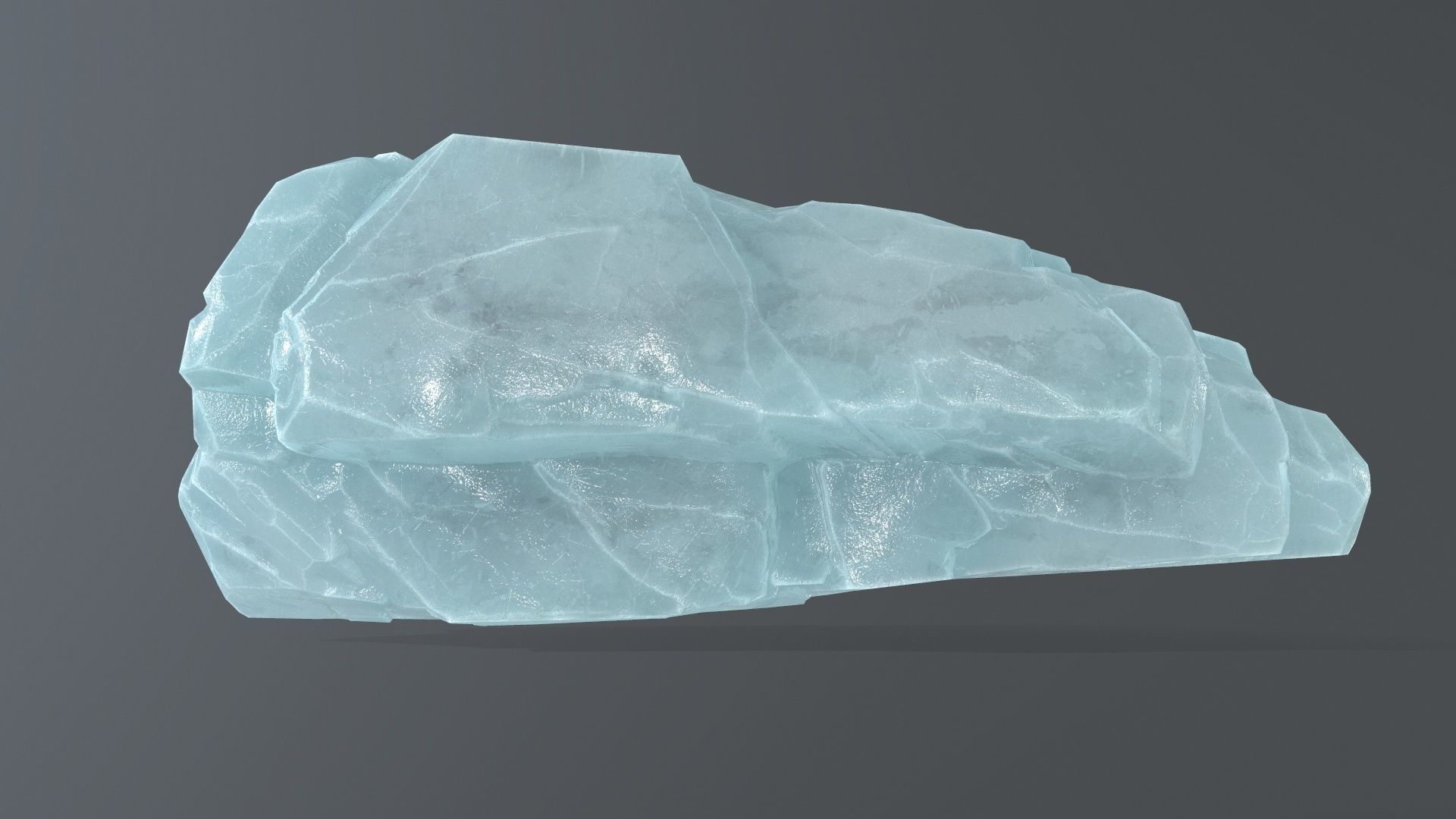 ice set 1 piece of aquamarine stone Low-poly 3D model_1
