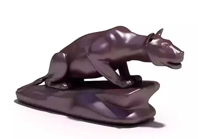 Brown Panther Sculpture 3D model