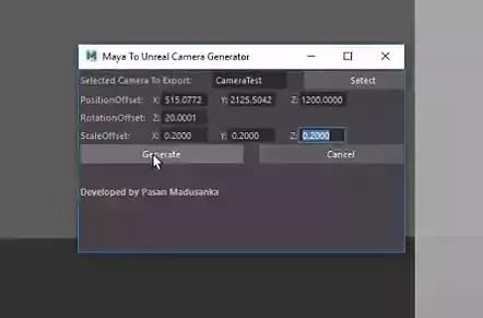 Maya to Unreal Engine Camera exporter  3D model