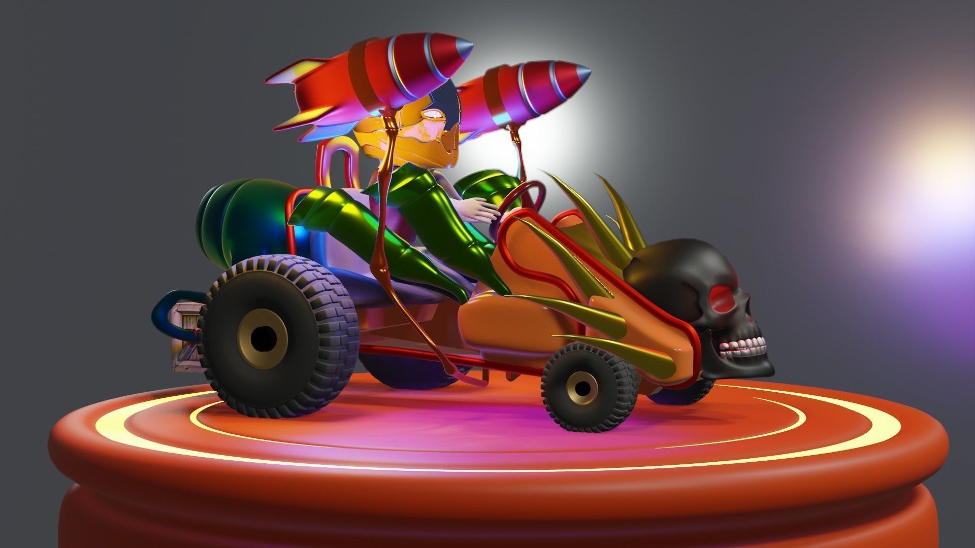 Go-Kart Game Ready 3D Model robot car Low-poly 3D model_31