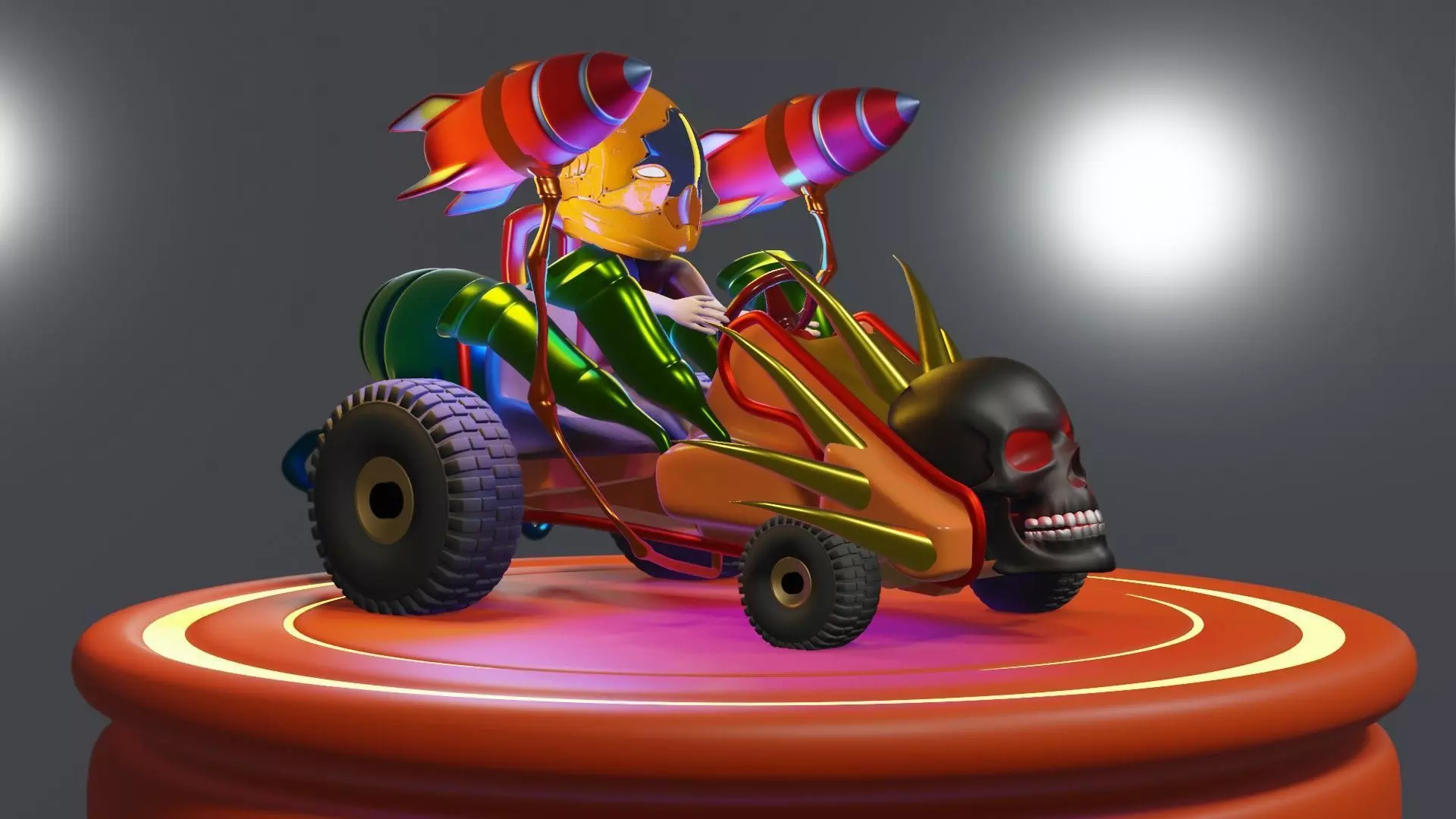 Go-Kart Game Ready 3D Model robot car Low-poly 3D model_0