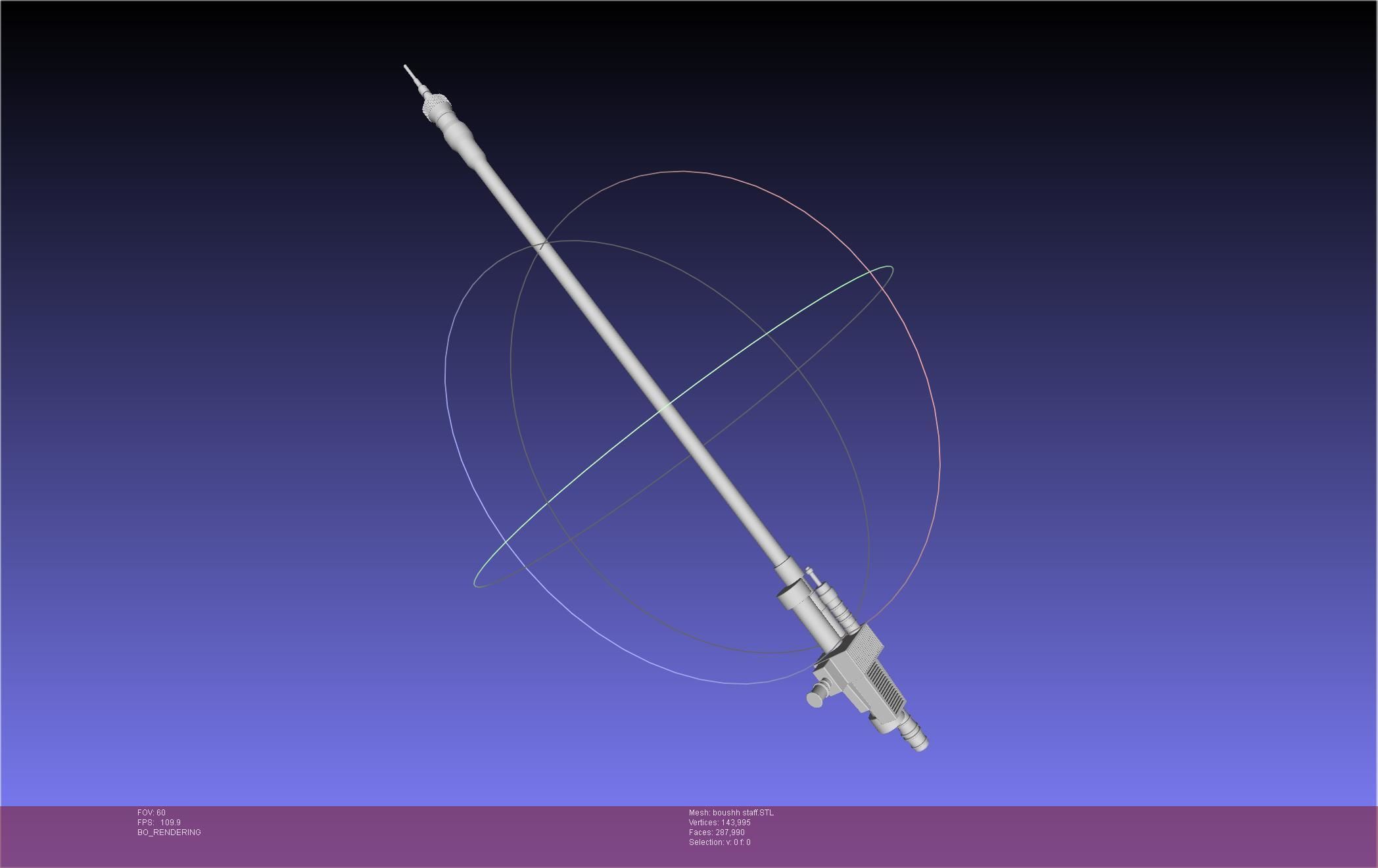 Star Wars Boushh Staff Basic Assembly 3D print model_13