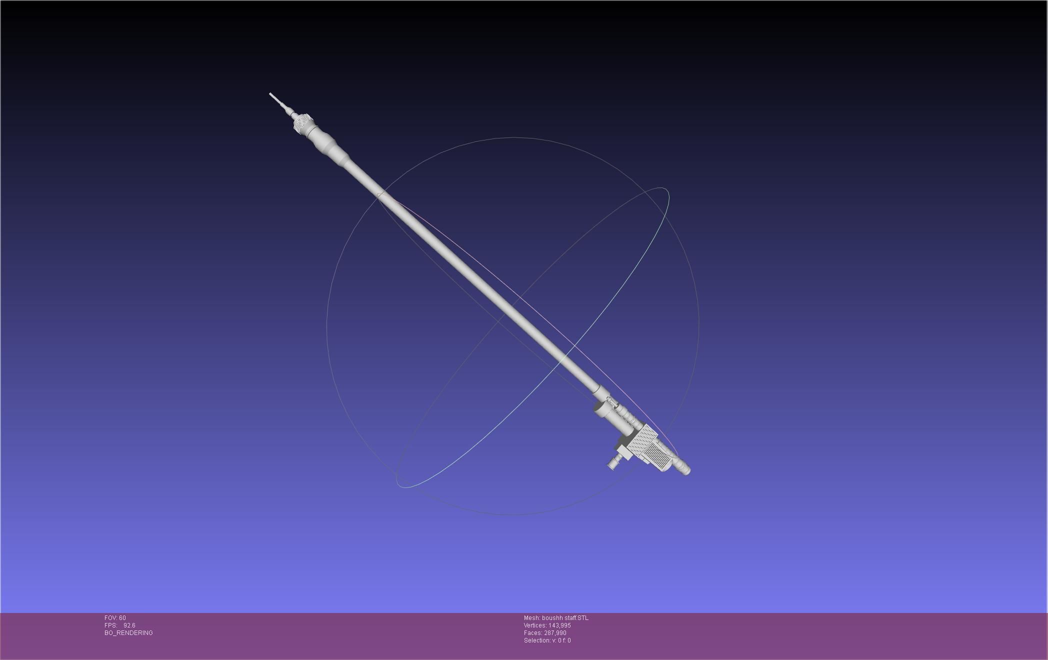 Star Wars Boushh Staff Basic Assembly 3D print model_7